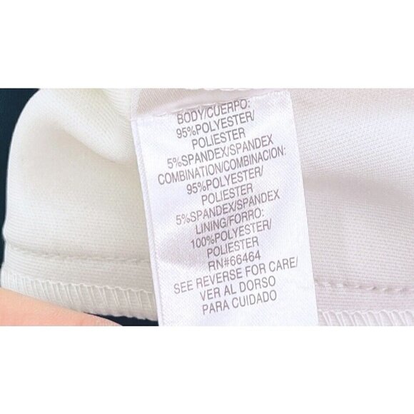 Rare Sandra Darren Sz 12 Black Contrast Colorblock Sheath Dress Knit l Slimming - Picture 6 of 6